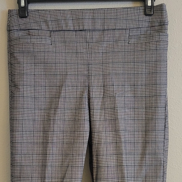 Plaid Pull On Pants Elastic Waist Straight Leg Dress Slacks Croft & Barrow 10 - Picture 3 of 7